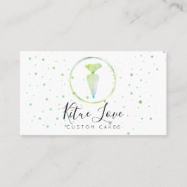 グリーンペストリーバッグケーキベイカーパティスリーシェフ 名刺