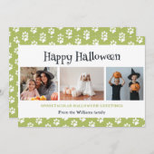 グリーンペットポーズフォトハッピーハローウィン シーズンカード (正面/裏面)