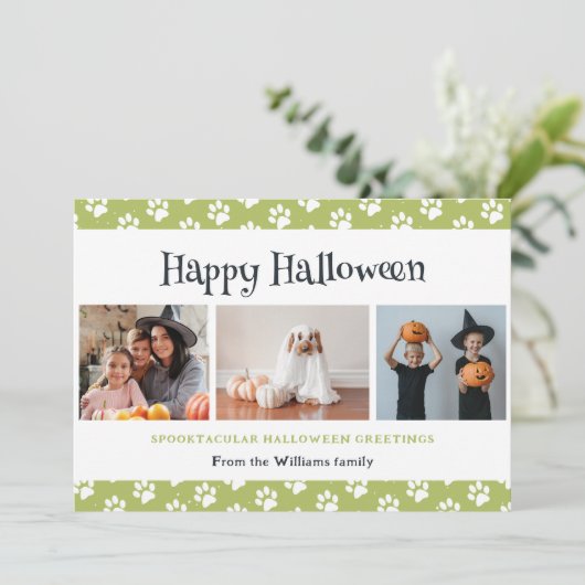 グリーンペットポーズフォトハッピーハローウィン シーズンカード (スタンド正面)