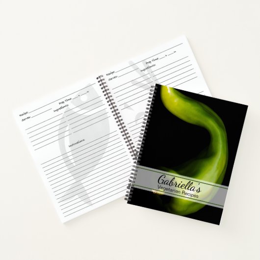 グリーンペッパーベジタリアンレシピ ノートブック (内部)