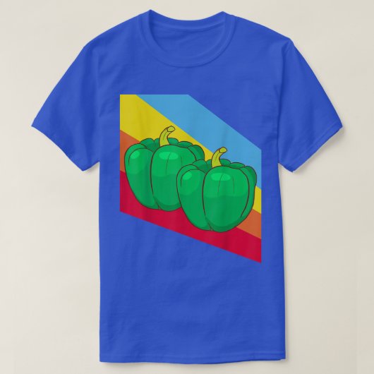 グリーンペッパーPaprika野菜ビーガンベジタリアンT Tシャツ (デザイン正面)