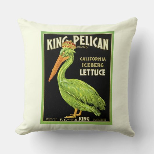 グリーンペリカンラベル クッション (正面)
