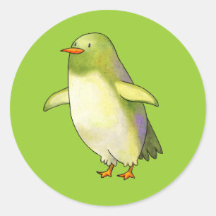 グリーンペンギン小ステッカー ラウンドシール