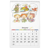 グリーンペ独身のージ学年カレンダーの子供 カレンダー (1月 2027)