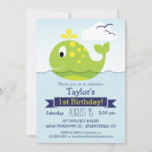 グリーンホエールバースデーパーティー 招待状 (正面)