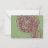 グリーンホエールヤエイ抽象芸術アートデザイン ノートカード (裏面)