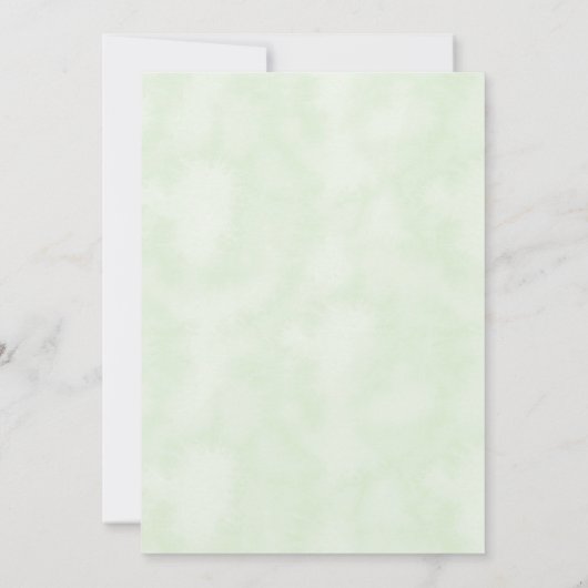 グリーンホタテのフレームヴィンテージベビーシャワー 招待状 (裏面)