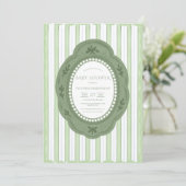 グリーンホタテヴィンテージベビーシャワー招待状 招待状 (スタンド正面)