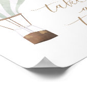 グリーンホットエアバルーン赤ちゃんシャワーが楽しめる ポスター (角)