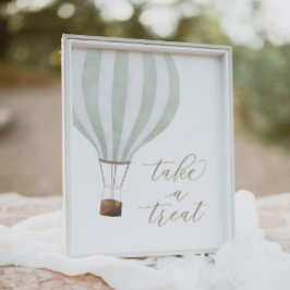 グリーンホットエアバルーン赤ちゃんシャワーが楽しめる ポスター