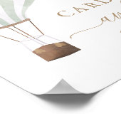 グリーンホットエアバルーン赤ちゃんシャワーカードとギフト ポスター (角)