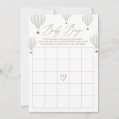 グリーンホットエアバルーン赤ちゃんシャワービンゴゲーム 招待状 (正面)