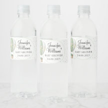 グリーンホットエアバルーン赤ちゃんシャワーボトルラベル