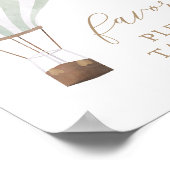 グリーンホットエアバルーン赤ちゃんシャワー好意サイン ポスター (角)