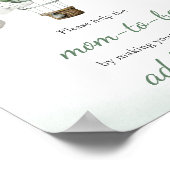 グリーンホットエアバルーン赤ちゃんシャワー封筒ステーション ポスター (角)