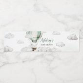 グリーンホットエアバルーン赤ちゃんシャワー ペットボトルラベル (シングルラベル)