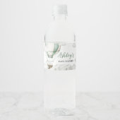 グリーンホットエアバルーン赤ちゃんシャワー ペットボトルラベル (正面)