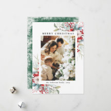 グリーンホリエレガントーの果実メリークリスマスフォト