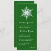 グリーンホリデーの雪の結晶の招待状 招待状 (正面/裏面)