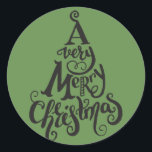 グリーンホリデークリスマスツリーMERRY CHRISTMAS ラウンドシール<br><div class="desc">シール</div>