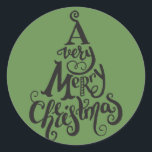グリーンホリデークリスマスツリーMERRY CHRISTMAS ラウンドシール<br><div class="desc">シール</div>