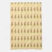 グリーンホリデースクリブルツリー + スタークリーム キッチンタオル (縦)