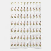 グリーンホリデースクリブルツリー + スターホワイト キッチンタオル (縦)