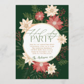 グリーンホリデーパーティポインセチアリーススプレンドール 招待状 (正面)