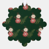 グリーンホリデーパーティポインセチアリースボタニカル オーナメントカード (裏面)