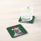 グリーンホリデープレイドクリスマスとブルーヒーラードッグ コースター (右側)