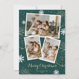 グリーンホリデーメリークリスマスプレゼント写真カード シーズンカード