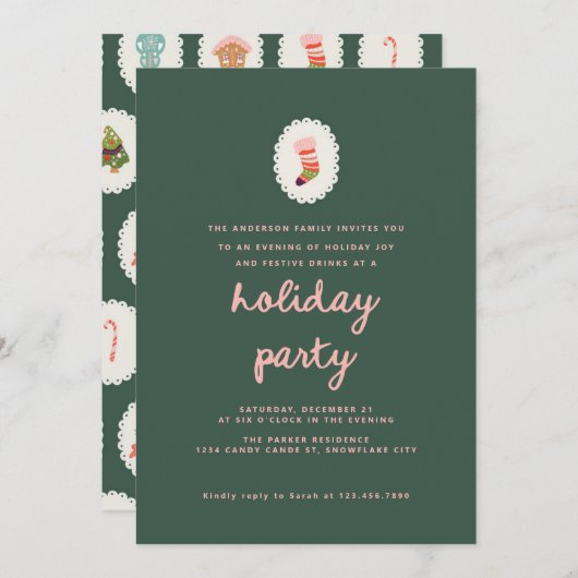 グリーンホリデーモダンフェスティバルクリスマスパーティー 招待状 (正面/裏面)