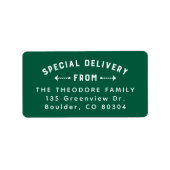 グリーンホリデー差出人住所からの特別配送 ラベル (正面)