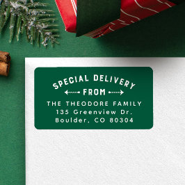 グリーンホリデー差出人住所からの特別配送 ラベル