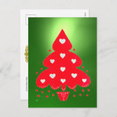 グリーンホリデーPOのハートを持つ赤いクリスマスツリー シーズンポストカード (正面/裏面)