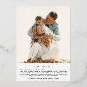 グリーンホリーすてきクリスマスハンドドローオーナメント 箔シーズンカード (裏面)