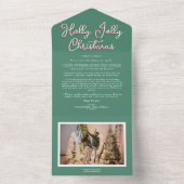 グリーンホリーすてきクリスマスフォーフォトファミリーニュース オールインワン招待状 (内側)