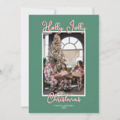 グリーンホリーすてきクリスマス家族の写真 シーズンカード (正面)