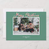 グリーンホリーすてきメリークリスマスの写真と手紙 シーズンカード (正面)
