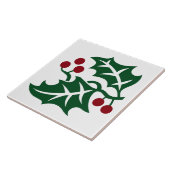 グリーンホリーとレッドベリークリスマスデザイン タイル (側面)