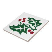 グリーンホリーとレッドベリークリスマスデザイン タイル (側面)