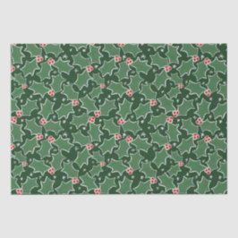 グリーンホリークリスマスラッピング紙 薄葉紙