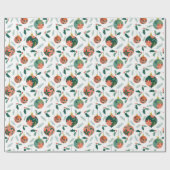グリーンホリーレッドポインセチア ラッピングペーパー (フラット)