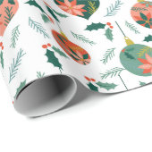 グリーンホリーレッドポインセチア ラッピングペーパー (ロールコーナー)