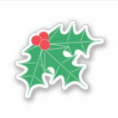 グリーンホリー 赤い実 ホリデー シール (正面)