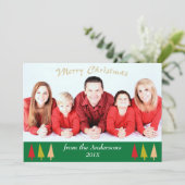 グリーンホリ縁どティツリーズテンプレートクリスマス シーズンカード (スタンド正面)