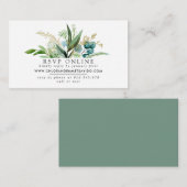 グリーンホワイトと金ゴールド植物結婚式RSVP エンクロージャーカード (正面/裏面)