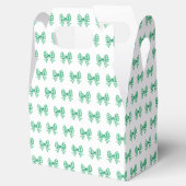 グリーンホワイトのギンガム弓パターン フェイバーボックス (オープン)