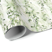 グリーンホワイトアイビー離れズジャングル誕生日 ラッピングペーパー (ロールコーナー)