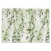 グリーンホワイトアイビー離れズワイルドジャングル誕生日 ラージペーパーバッグ (裏面)